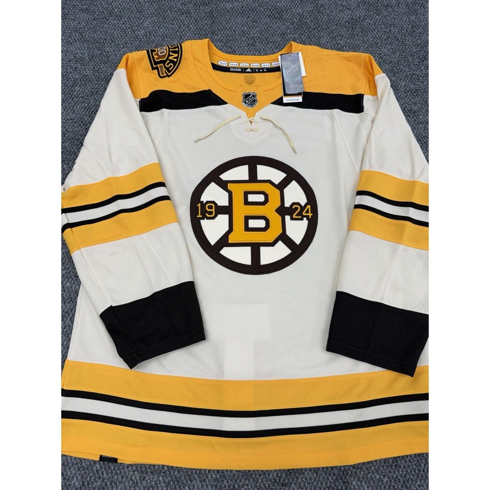 Boston Bruins Size 52 adidas 100th Year Primegreen Authentic NHL Jersey - New